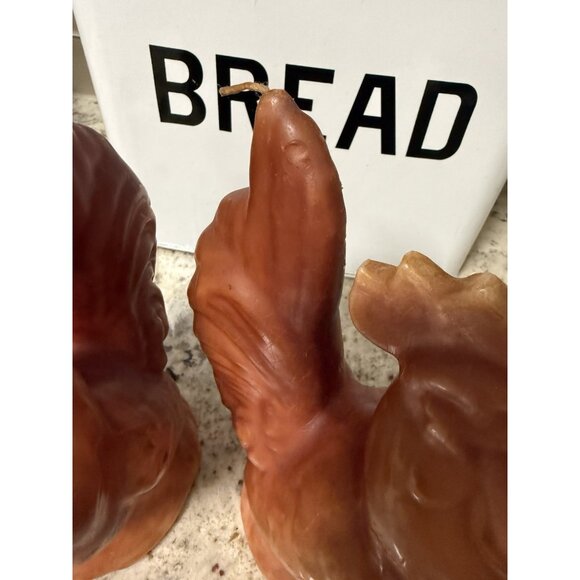 2 VTG Candelier Handcrafted Figural Wax Rooster Candle Table Top Decor Farmhouse - Picture 16 of 16